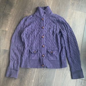Rugby purple cable knit sweater size L